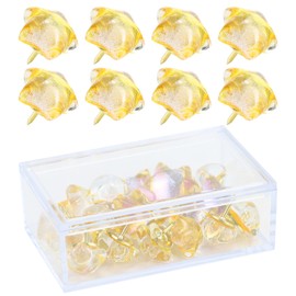 20pcs Decorative Push Pins, Thumb Tacks for Bulletin Board Decor, Cute Push Pins for Corkboard, Photo Wall, Feature Wall,Map, Bulletin Board, Office or Home (Dazzling Yellow Star)