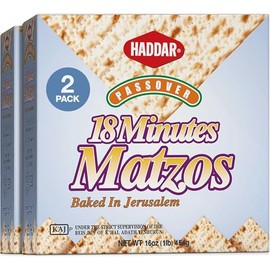 Haddar 18 Minute Passover Seder Matzo (2 Pack) Crisp & Delicious, Baked in Jerusalem, Kosher for Passover