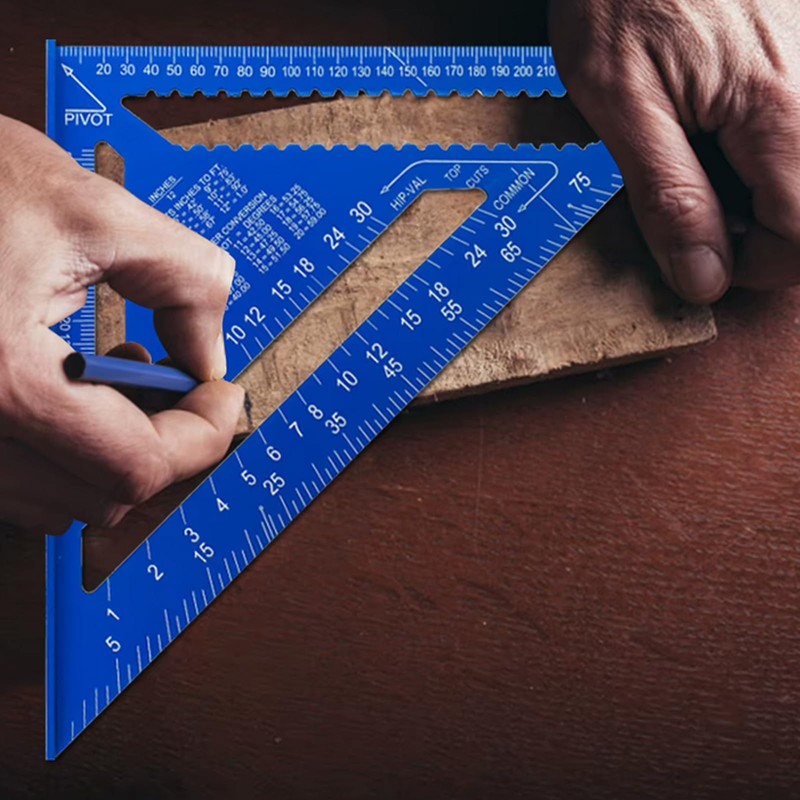 12-inch Carpenter Square Measuring Layout Tool, Aluminum Triangle Ruler Imperial