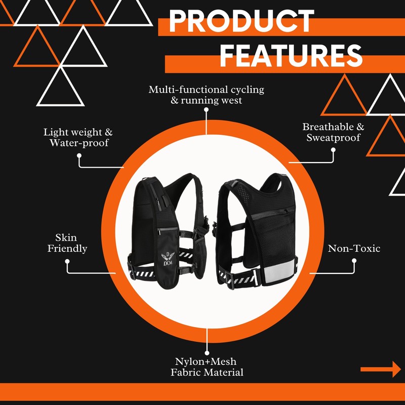 Adjustable Unisex Running Vest - Lightweight Hydration Vest with 1.5L