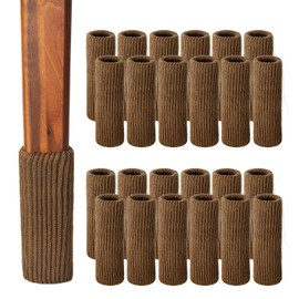 Sprytenzi Chair Leg Protectors for Hardwood Floors, High Elastic Knitted Non Slip No Scratch Noise Furniture Socks, Suitable for Most Round or Square Furniture Feet 24Pcs, Brown
