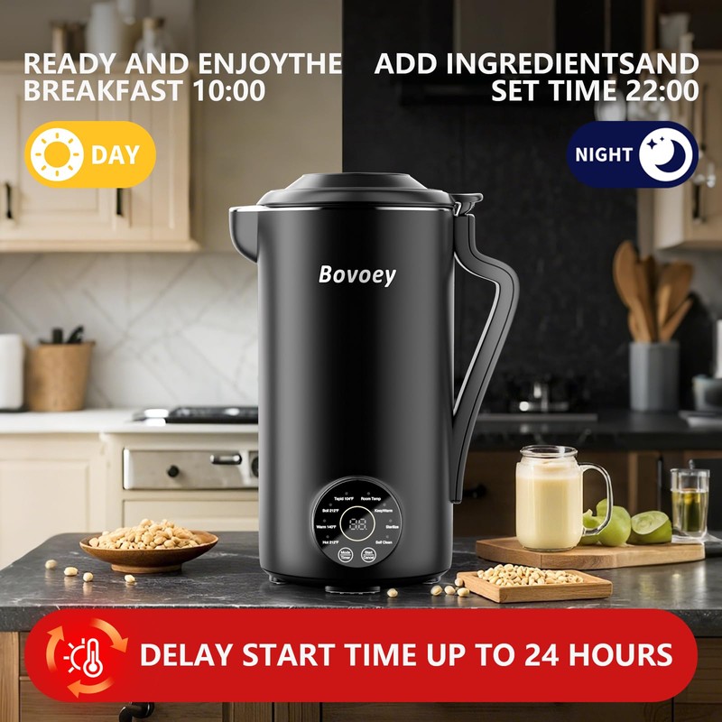 Nut Milk Maker Machine, Automatic Soy Milk Maker for Almond