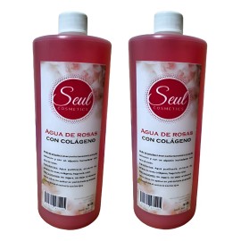 Agua De Rosas Con Colágeno Tónico Facial 2 Litros Todo Tipo De Piel