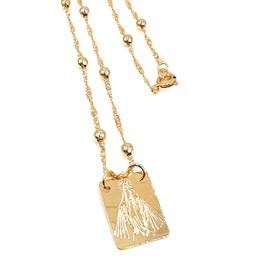 SIFRIMANIA Miraculous Virgin Mary Catholic Scapular Necklace for Women 17 Inches Chain