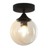 KCO Lighting Black Globe Semi Flush Mount Ceiling Light Modern