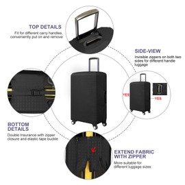 7-mi Travel Suitcase Protector elastic sleeve Cover 19"-20" Anti-Scratch Luggage Cover Size S