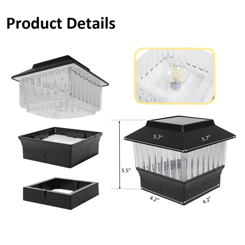 ONLSITY Single Solar Post Cap Lights for 4"x4" Posts &