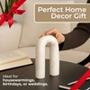 White Marble Arch Decorative Object – Rounded Horseshoe Sculpture Modern