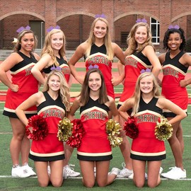 Purple Cheer Bows for Cheerleaders - Big 8-Inch Hair Bows, Ponytail Holders, Hair Ribbons for Cheerleading, Softball, and Girls' Accessories