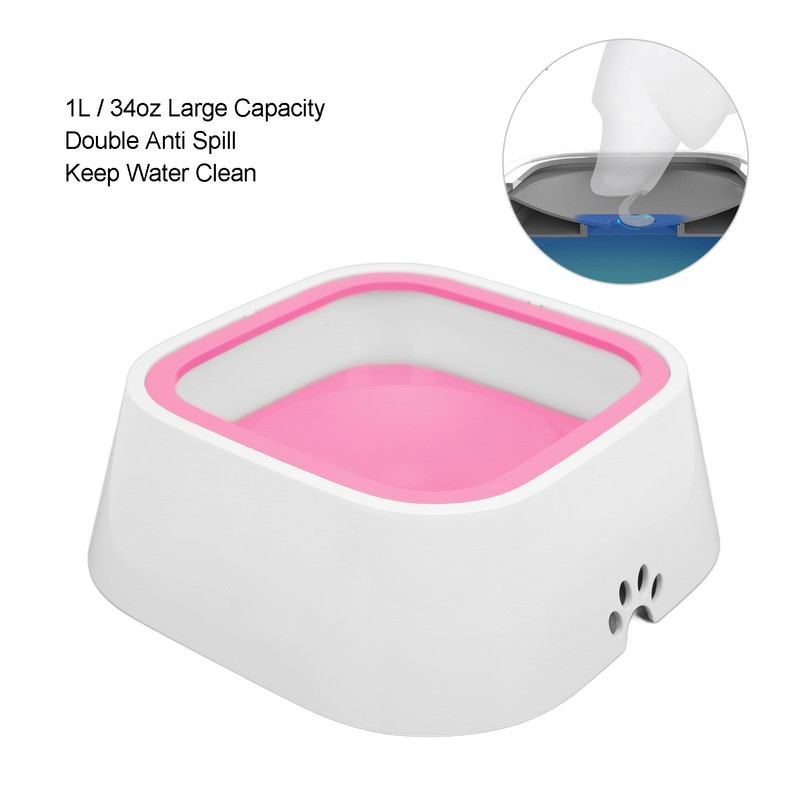 Pet Floating Bowl 1L / 34oz Large Capacity Splashproof Dog