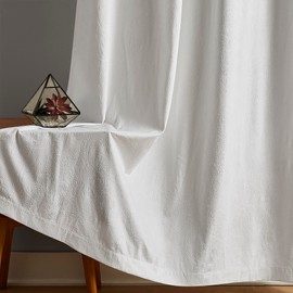 LinenZone Damask Velvet Patio Curtains (Verona 102 x 96 White)