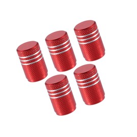 Partuto 5pcs Red Car Bike Tire Valve Stem Cap Wheel Rims Dust Proof Covers Replacement