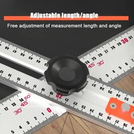 Tofelf 4-in-1 Drilling Positioning Locator, Adjustable 13.78in Multifunctional T Square Ruler, Cabinet Hardware Jig, Marking Gauge Tools for Woodworking, Cabinet Drawer Door Hole Drilling Template