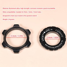 LoreenCar bicycle disc brake lock Center Lock Adapter Aluminum Disc Brake Rotor Adapter bike disc brake spacer fit 6 Bolts Rotors bicycle brakes bolt tool (Black)