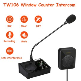 Retekess TW106 Intercom System for Business,Counter Intercom,2 Way Communication,Independent Volume Control,for School（2 Pack）