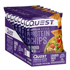 Quest Nutrition Tortilla Style Protein Chips, Loaded Taco, Low Carb, Gluten Free, Baked, 1.1 Ounce (Pack of 8)