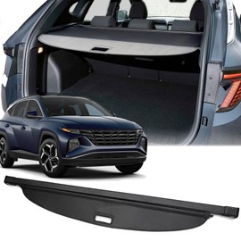 OPS AOTO Cargo Cover for 2022 2023 2024 2025 Hyundai Tucson Accessories, Leather Rear Trunk Cover for Hyundai Tucson 2022-2025 Accessories Privacy Screen Retractable Luggage Security Shield Shade