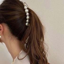 MYSELF Pearl Hair Clips Banana Clips for Women