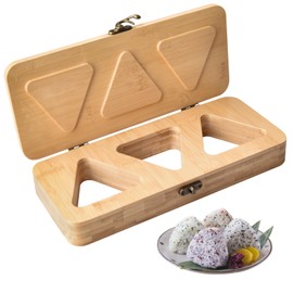 Bamboo Onigiri Mold with Lid, Handcrafted Rice Ball Press for DIY Sushi Bento, Picnic & Family Lunches – Kids' Safe Sushi Shaper for Healthy Snacks