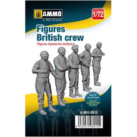 AMO 1/72 WWII British Army Military Vehicle Crew 5 Piece Set Plastic Model Parts AMO-8915 Molded Color