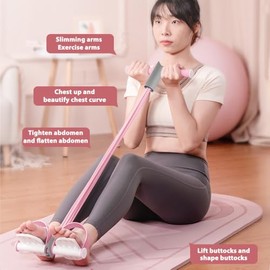 HASTHIP® Banda de Resistencia con Pedal Ancho de 6 Tubos,Cuerda Elástica Látex Natural para Ejercicio en Casa,Entrenamiento Yoga y Fitness Bandas Trac