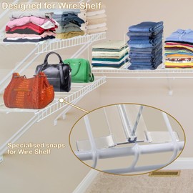 ANIRUDH Acrylic Shelf Dividers for Closet-Organization - Purse Organization for Closet Shelf,for Direct Wall Mount Closet Shelf,Suitable for Bedroom,Office,Pantry,Garage Easy Clip,No Tool(6Pack)