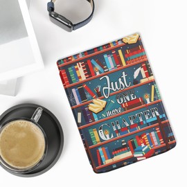 kwmobile Flip Case Compatible with Pocketbook InkPad 4 / Color 3 / Color 2 / Vivlio InkPad 4 / InkPad Color 3 Case - eReader Case - Library Theme Multicoloured