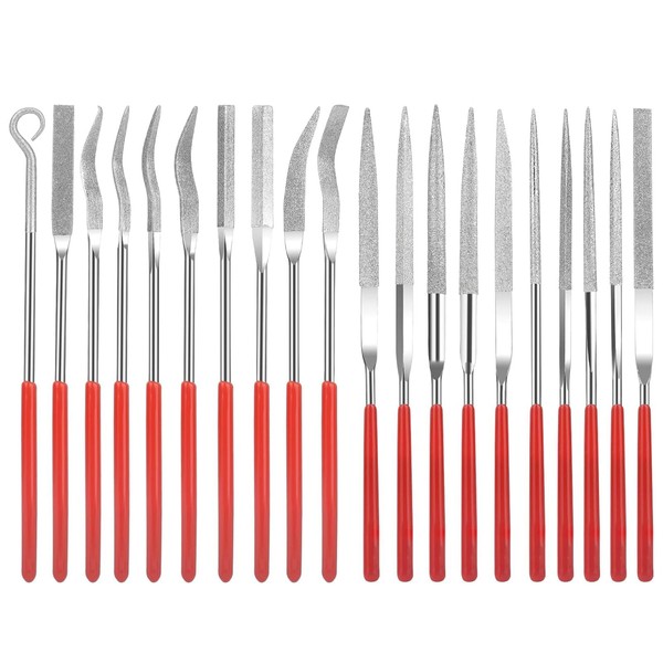 20 Pcs Diamond Needle File Set, 3x140 mm Mini Modelling