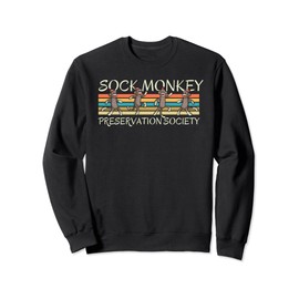 Sock Monkey Preservation Society Retro Vintage Stripes Sweatshirt