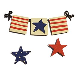 Embellish Your Story Patrioitc Banner and Stars Set of 3 Assorted Magnets 13372M Made in USA