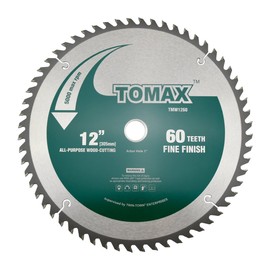 TOMAX 12 Inch 60 Tooth ATB Fine Finish General Purpose Woodworking Saw Blade