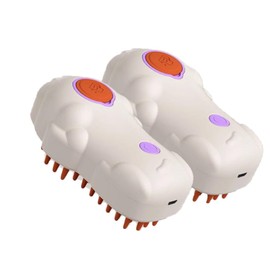 Cat Steam Brush, 3 in 1 Multifunction Steamy Spray Cleaning Shedding Comb, Dog Removal Grooming Brush (2PCS White)