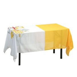 Vatican Flag Tablecloth,Rectangular Tablecloth Fade-Resistant Washable National Flag Tablecloth,Suitable for Kitchen Dining Family Gatherings and Outdoor Events.