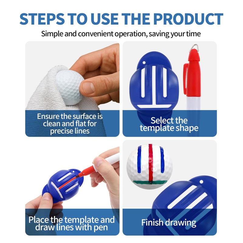 Amzlysdok 8 Pack Golf Ball Line Marker Tool,Golf Ball Stencil