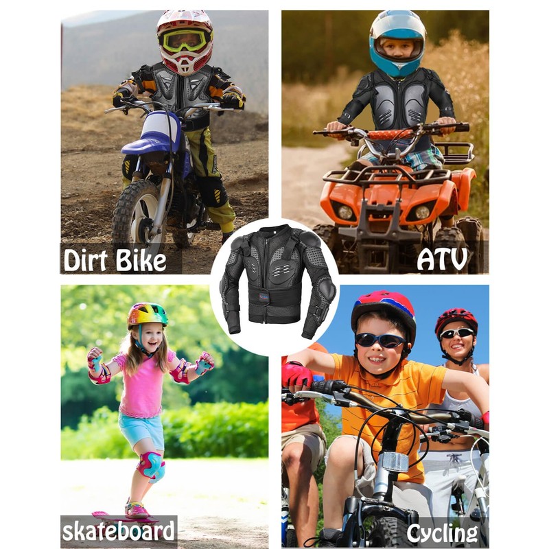 Kids Motorcycle Jacket,Children Youth Dirt Bike Gear,Motorcross Armor Protective Gear,
