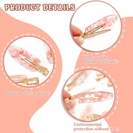 10 Pcs No Bend Hair Clips Ladies Pin Curls No Crease Barrette Acrylic Resin Flat Clips
