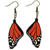 Monarch Butterfly Wing Wood Dangle Earrings