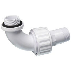 Hayward SP1485 1-1/2-Inch MIP White ABS Full-Flo 90-Degree Sweep Elbow Self-Aligning Double Male End Union