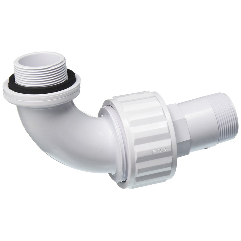 Hayward SP1485 1-1/2-Inch MIP White ABS Full-Flo 90-Degree Sweep Elbow