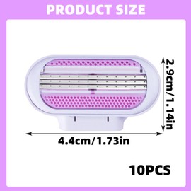 10PCS Venus Razors for Women Refill, Replacement Venus Razor Blades Compatible with Venus Gillette, 3 Layer Blade & Pivoting Head Design for Extra Smooth Shaving, Effortless Sliding, Easy to Replace