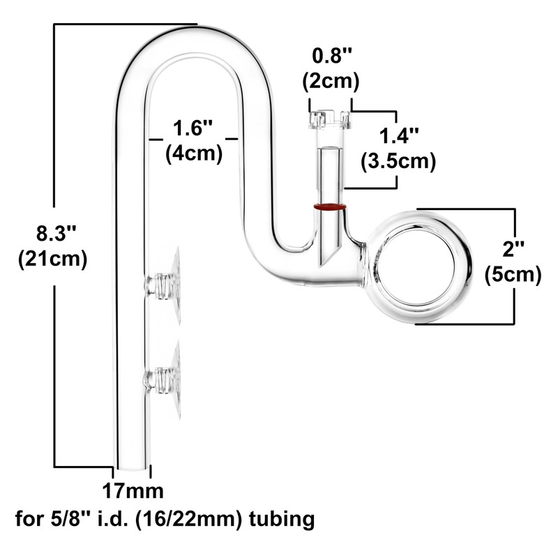 JARDLI Glass Lily Pipe Spin Outflow with Surface Skimmer for