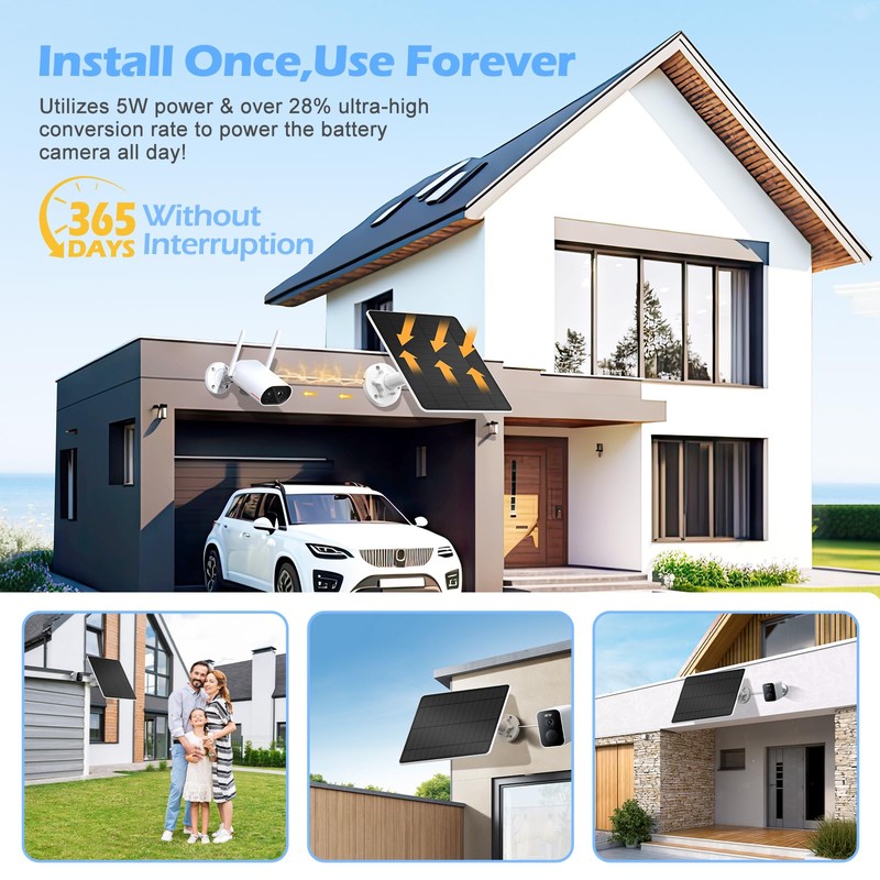 Solar Panel for Security Camera, Camera Solar Panel Suitable for
