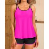 Tankini Swimsuits with Shorts - Pink Two Piece Tummy Control