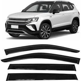 MISIOEK Tape-On Side Rain Guards Suitable for 2021-2024 Volkswagen Taos, Vent Window Visor, Window Deflectors, Rain Guard, 4 pcs