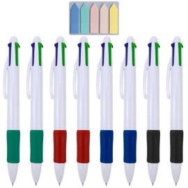 Leogony 8 PCS Multi Coloured Pens All in One, 4 in 1 Ballpoint Pen Set for Students Teachers Writing