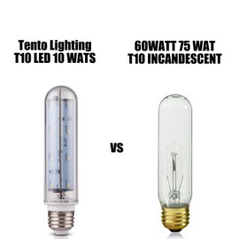 tento Lighting T10 LED Bulb 60W Clear Tubular, E26 Medium Base, Sub Zero Fridge and Freezer Lightbulb Replacement Aquarium UL Listed Energy Star Piano Long E26 Refrigerator Bulb (5000k)