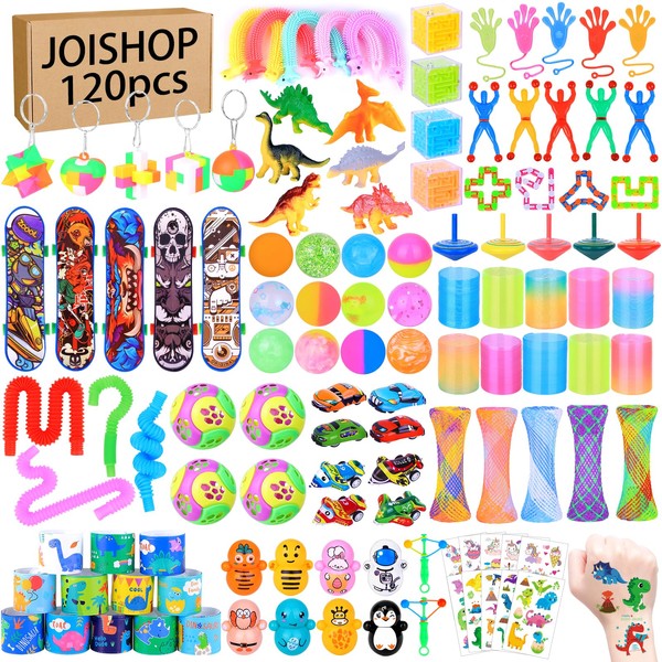 JOISHOP 120Pcs Party Bag Fillers Unisex Prize Box Toys Assortment Toys Classroom Prizes Rewards Goodie loot Bag Fillers for Boys Girls Birthday Party Gift Favors