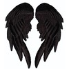 Midnight Black Angel Wings Embroidered Patches 14” | "Saints &