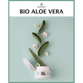 ALOYAY ® Daily Facial Cream - Day Cream with Hyaluronic on Organic Aloe Vera Base - Natural Cosmetics 100% Code Check Clean (Daily Facial Cream)