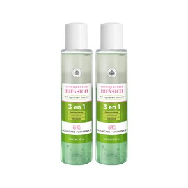 Árbora 2Pack Desmaquillante Bifásico 3 en 1|HIDRATANTE & ANTIOXIDANTE| Con Aceite de Aguacate + Vitamina E | 95% Ingredientes Naturales | Para cara y ojos | Remueve maquillaje contra agua |125ml